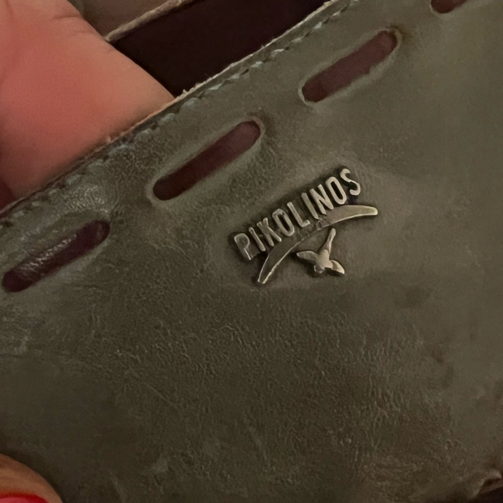 PIKOLINOS Olive Cutout Leather Flats size 42 (US 10) - Picture 6 of 13